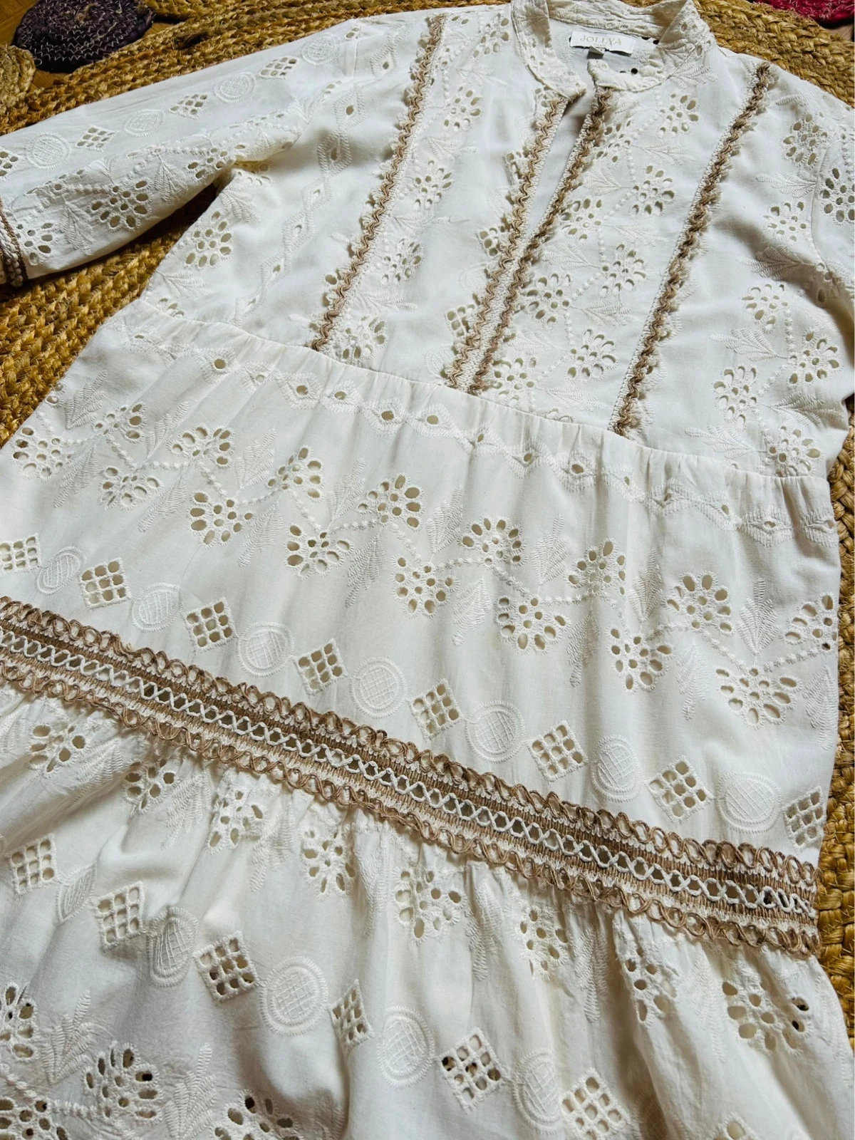 🌾🍃Cotton bohemian cottagecore romantic prairie embroidered dress S/M🌿💐 – photo 14